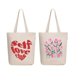 EcoRight Unisex Set Of 2 Printed Pure Cotton Shopper Tote Bags-picture-16
