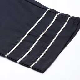 Varanga Women Navy Blue Ethnic Motifs Embroidered Kurta with Trousers & With Dupatta image 4