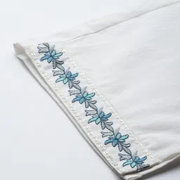 Indo Era Floral Embroidered Thread Work Pure Cotton Kurta with Trousers & With Dupatta image 2