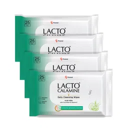 Lacto Calamine Set of 4 Daily Cleansing Wipes with Aloe Vera & Cucumber - 25 Wipes Each-picture-12
