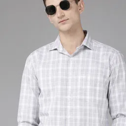 Park Avenue Men Slim Fit Tartan Checks Opaque Pure Cotton Casual Shirt-picture-26