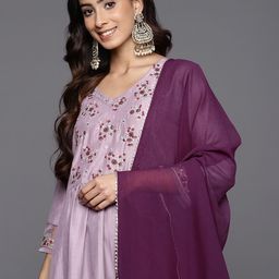 Varanga Embroidered Empire Sequinned Kurta With Trousers & Dupatta-picture-9