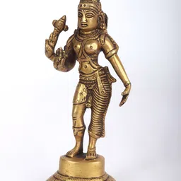 Exotic India Gold-Toned & Black Religious Bass Ardhanarishvara Shiva Shakti Showpiece-image-98