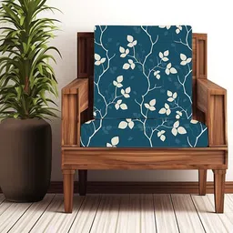 STITCHNEST Blue & Beige 2 Pieces Floral Printed 1-Seater Sofa Covers-image-47
