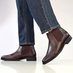 The Roadster Lifestyle Co Men Round-Toe Block-Heeled Chelsea Boots-picture-30