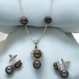 Sri Jagdamba Pearls Dealer Silver-Plated Beaded Jewellery Set-picture-48