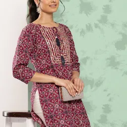 Varanga Women Ethnic Motifs Printed Gotta Patti Indie Prints Kurta-picture-25