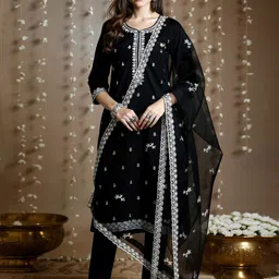 Indo Era Ethnic Motifs Embroidered Kurta With Trousers & Dupatta-picture-24