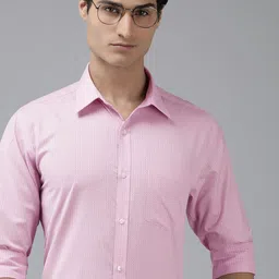 Park Avenue Slim Fit Grid Tattersall Checks & Self Design Opaque Formal Shirt With Pocket-picture-24