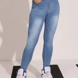DOLCE CRUDO Women Skinny Fit High-Rise Mildly Distressed Jeans-image-36