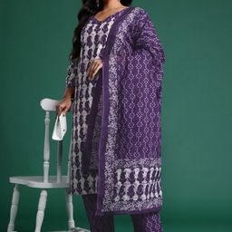 Indo Era Paisley Printed Kurta with Trousers & Dupatta-picture-9