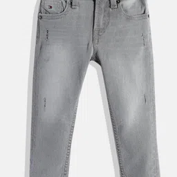 Tommy Hilfiger Boys Grey Slim Fit Heavy Fade Stretchable Jeans-picture-40