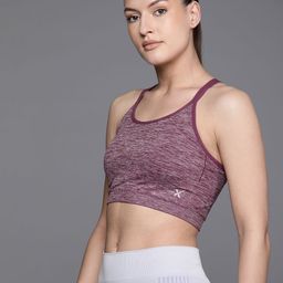 HRX by Hrithik Roshan Abstract Rapid-Dry Antimicrobial Seamless Bra - Full Coverage Lightly Padded-picture-25