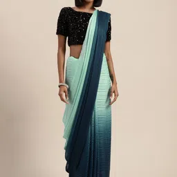Saree mall Sea Green Pure Georgette Dyed Leheriya Saree image 1