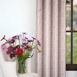 Florida Pink & White Printed Velvet Black Out Long Door Curtain-picture-26