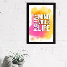 eCraftIndia White & Pink Quote Printed Satin Matt Texture Framed UV Wall Art-picture-36