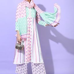 Vishudh Women Ethnic Motifs Printed Kurta with Palazzo & Dupatta-picture-6