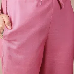 KALINI Floral Printed Thread Work V-Neck Straight Kurta With Trouser And Dupatta image 5