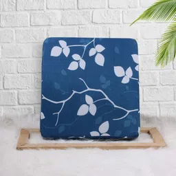 STITCHNEST Blue & Beige 2 Pieces Floral Printed 1-Seater Sofa Covers image 5
