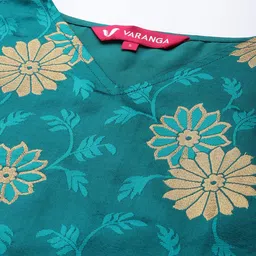 Varanga Women Blue Kurta with Trousers & With Dupatta image 2