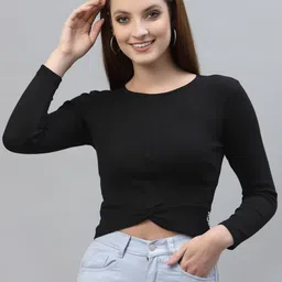 Friskers Pack Of 2 Black & Yellow Solid Organic Cotton Regular Tops image 4