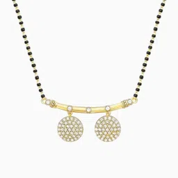 Anouk Gold-Plated Artificial Stones Studded And Beaded Mangalsutra image 2