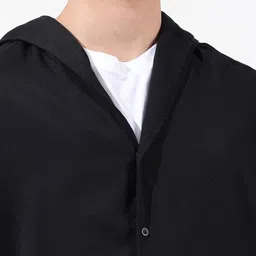 The Indian Garage Co Men Regular Fit Solid Hooded Resort Wear Overshirt image 2