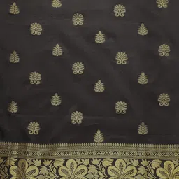 Royal Rajgharana Saree Black Woven Design Zari Silk Blend Banarasi Sarees image 3