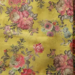 SheWill Women Lime Green Floral Yoke Design Sequinned Kurta with Trousers & With Dupatta image 4