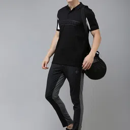 Van Heusen Flex Men Colourblocked Mid Rise Slim Fit Track Pants image 4