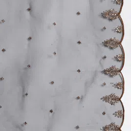 Indo Era Ethnic Motifs Embroidered Zari Liva Kurta with Trousers & With Dupatta image 5