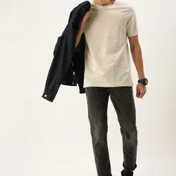 Flying Machine Men Black Micheal Slim Tapered Fit Heavy Fade Stretchable Jeans image 2