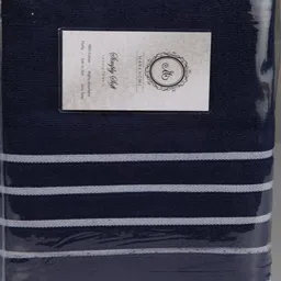 MARK HOME Navy Cotton 500 GSM Zero Twist Anti Microbial Treated Bath Towel image 3