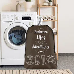 Aura Brown & White 3 Pieces Printed Reusable Cloth Storage Bag Organisers image 4