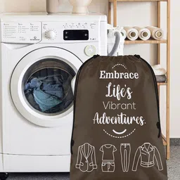 Aura Brown & White 4 Pieces Printed Reusable Cloth Storage Bag Organisers image 5