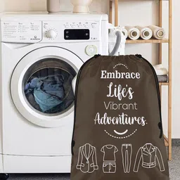 Aura Brown & White 6 Pieces Printed Reusable Cloth Storage Bag Organisers image 4