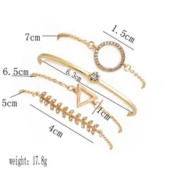 Jewels Galaxy Women 4 Gold-Toned & White Gold-Plated Link Bracelet image 2