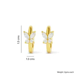 Elinor Jewels Stainless Steel 18K Gold Plated Cubic Zirconia Studded Hoop Earrings image 5