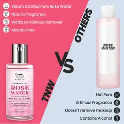 TNW the natural wash Skin Face Toner & Make up Remover - Steam Distilled Rose Water 100 ml image 5