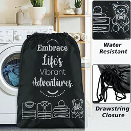 Aura Black & White 6 Pieces Printed Reusable Cloth Storage Bag Organisers image 2