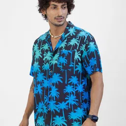 VASTRADO Classic Floral Printed Cuban Collar Oversized Casual Shirt image 3