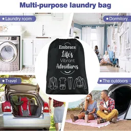 Aura Black & White 3 Pieces Printed Reusable Cloth Storage Bag Organisers image 5