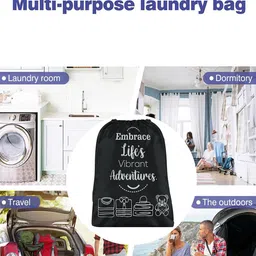 Aura Black & White 6 Pieces Printed Reusable Cloth Storage Bag Organisers image 4