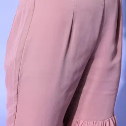 Inddus Solid Poly-Georgette Scalloped Edge Kurta Set image 5