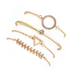 Jewels Galaxy Women 4 Gold-Toned & White Gold-Plated Link Bracelet image 5