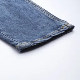 Mast & Harbour Men Blue Carrot Mildly Distressed Light Fade Stretchable Jeans image 5