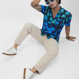 VASTRADO Classic Floral Printed Cuban Collar Oversized Casual Shirt image 5