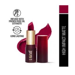 lakme Forever Matte Lipstick with French Rose Oil Extracts - Red Aurora-picture-25