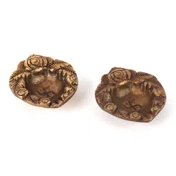aapno rajasthan Brown Brass (Set of 2) Diya image 3