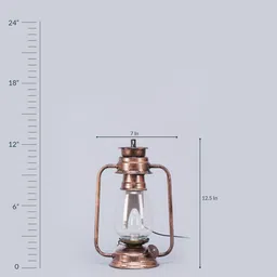 tu casa Transparent Glass Shade Table Lanterns With Copper Base image 4